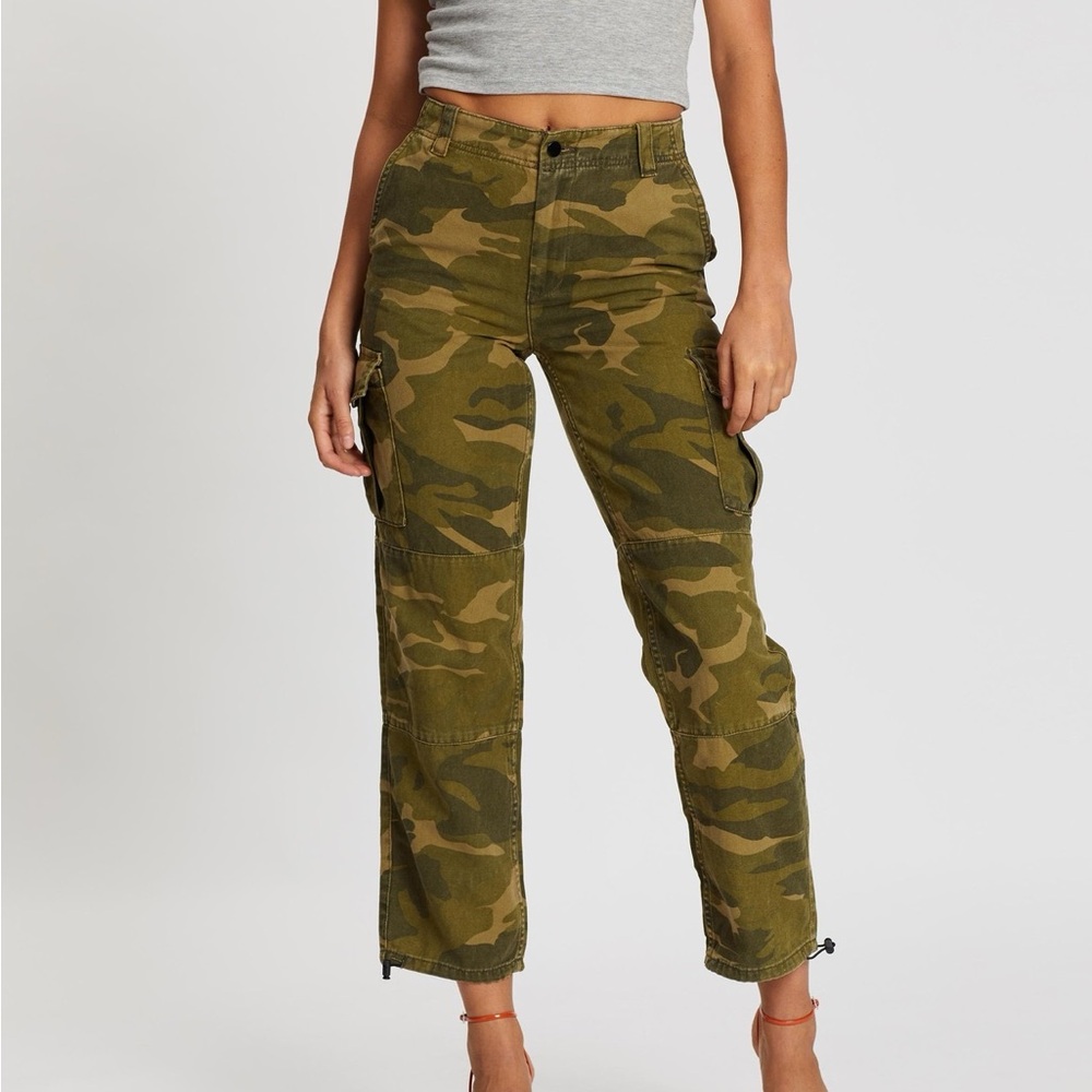 TOPSHOP Combat Camouflage Trousers Size 6 Petite